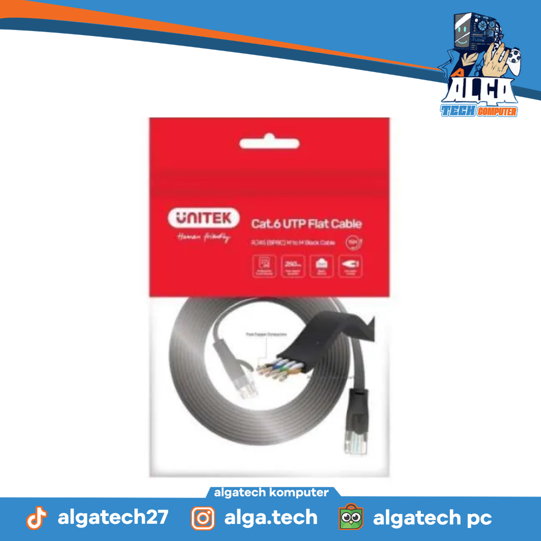 Kabel LAN Unitek Cat.6 UTP Flat Cable 1M